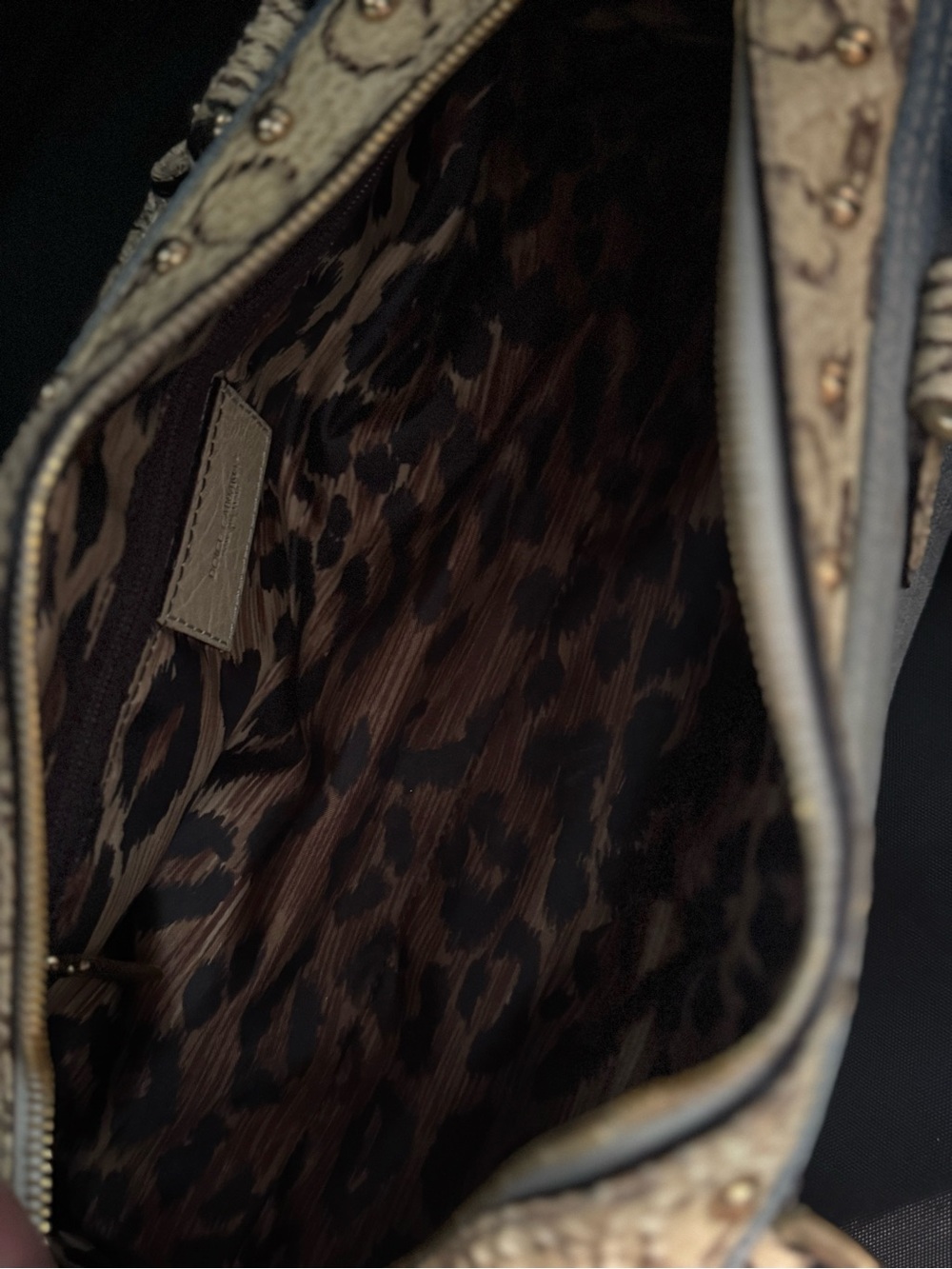 Vintage Dolce & Gabbana Blue Denim Satchel with Cream Snakeskin Trim - Picture 6 of 8